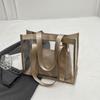 Bolsa Tote Transparente da Moda Feminina 2024 Novo Design de Nicho de Textura de Alta Qualidade Bolsa de Ombro Mão Geléia Praia
