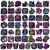 Compra directa transfronteriza de 50 lindos adhesivos decorativos de dinosaurio neón para DIY, adhesivos impermeables para agendas y fundas de teléfono
