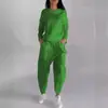 Conjunto de Pantalones Casuales de Color Sólido Deportivos Modernos con Cordones y Múltiples Bolsillos de Moda Otoño 2024 de Comercio Exterior Europeo y Americano