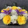 Flores Artificiais para o Festival Qingming, Bonsai de Novo Estilo, Produto Acabado com Vaso, Flores Falsas, Flores Artificiais para Ofertas em Túmulos, Flores em Vasos, Crisântemos