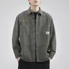 Chamarra tipo camisa de trabajo estilo americano para hombre, nuevo modelo otoño e invierno 2026, camisa casual retro japonesa de corte holgado de manga larga