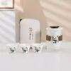 Juego de Té de Viaje Panda Zhihetang Juego Portátil de Una Olla Tres Tazas Seis Tazas para Exterior para Llevar Taza Exprés Regalo
