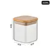 Frasco Sellado de Vidrio de Borosilicato de 80 de Diámetro, Grado Alimenticio, Botella Vacía, Botella de Medicina, Tapa de Bambú, Botella de Vidrio, Frasco Cuadrado para Almacenamiento de Té