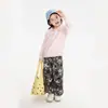 Pantalones Casuales de Algodón Puro con Estampado Multicolor para Niñas, Otoño 2026, Pantalones de Pierna Ancha Rectos con Pliegues para Niños