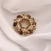 Moda Retro Lujo Accesible Broche de Bauhinia Elegante Pin de Cristal Chaqueta de Traje de Gama Alta Accesorios de Primavera y Verano