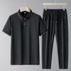 Verão Homens de manga curta Ice Silk Polo Shirt Homens respirável Quick-drying Lapela T-shirt Dad's Casual Sports Suit