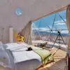 Habitación al aire libre para observar las estrellas, Tienda de campaña de hotel esférica, Resort de camping de lujo, Zona turística, Turismo cultural, Alojamiento popular, Carpa de exposición