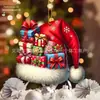 Novo Pingente de Carro de Elfo Chapéu de Natal Fofo Plano de Acrílico Transfronteiriço Decoração Ornamento de Natal