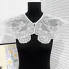 Cuello de muñeca reductor de edad estilo coreano, cuello falso de doble capa de organza con forro bordado, chal decorativo para vestido exterior de primavera y verano