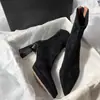 Botines ajustados de plataforma de tacón alto de color liso con tacón grueso y punta fina, botines cortos para mujer con cremallera trasera, fáciles de poner