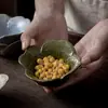 Serie Colección de Flores Tazón Pequeño para Dip Hecho a Mano Estilo Retro Japonés Cerámica para Salsa y Vinagre de Sabor para Hot Pot Hogar Cerámica