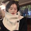 Bufanda de invierno cálida retro de Corea del Sur para mujer, estilo nuevo, informal, con mangas para el cuello, a prueba de frío, de punto, a la moda