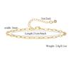 Venta caliente de Amazon tobillera chapada en cobre oro real traje moda simple clip de papel cadena cubana cadena de cuentas redondas cadena lisa tobillera