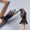 Guantes de Malla para Mujer de Primavera y Verano con Adorno de Encaje de Lazo Elástico, Guantes Nupciales Sexys para Actuaciones de Baile y Etiqueta