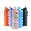 Copo de Água Dobrável de Silicone Personalizado de Fábrica, Garrafa de Água Retrátil para Esportes ao Ar Livre, Copo para Enxaguar a Boca com Boca Larga, Garrafa Térmica