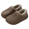 Pantuflas de Algodón Impermeables con Forro Polar para Mujer, Invierno Interiores Hogar Cálidas Antideslizantes de Suela Suave con Talón Cerrado Zapatos Domésticos de Algodón de Suela Gruesa para Hombre