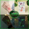 Pegatinas de Tatuaje de Dibujos Animados para Niños, Mundo de Dinosaurios Luminoso, Pegatinas Temporales Impermeables para Cara de Niños y Niñas, Stock Listo Transfronterizo