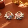 Pendientes de mariposa de bola de cristal coloridos, dopamina, modernos y sofisticados, accesorios para orejas frescos y elegantes, joyería de estilo femenino