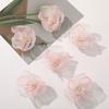 Fotografia Estilo Coreano Organza Borda Queimada Floral Doce Branco Rosa Flores de Gaze DIY Grampos de Cabelo Feitos à Mão Acessórios de Cabelo Acessórios de Roupa