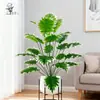 Hojas de Buda con Bordes Blancos Simuladas, Plantas Verdes Simuladas, Paisajismo de Interiores, Flores Artificiales, Adornos Decorativos, Plantas Simuladas de Estilo Nórdico al por Mayor