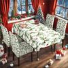 Navidad 2025 Nuevo Mantel Mantel Estampado de Acebo, Bayas y Piñas Cubierta de Silla Mantel de Navidad Impermeable Cubierta de Silla