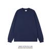 Camiseta Americana de Decote Pequeno 400g Peso Pesado Masculina Manga Longa Algodão Camiseta Básica Rígida Cor Pura Solta High Street Branca