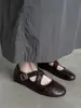 Bailarinas Chuyu de Punta Redonda con Tira Cruzada para Mujer, Zapatos Planos Bajos Cómodos, Nuevos Zapatos Mary Jane de Verano