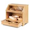 Caja de Pan de Madera Transfronteriza Hogar Caja de Almacenamiento para Frutas y Snacks Caja de Pan Cocina Caja de Almacenamiento de Pasteles y Snacks de Doble Capa