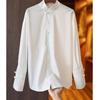 Camisa de Algodón Blanca Mejorada Estilo Chino con Botones para Mujer, Nuevo Diseño Primavera 2026, Top Tang Suit Estilo Tendencia Nacional de Nicho