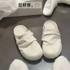 Mules Fechadas Elegantes com Design Plissado para Mulheres 2026 Confortáveis Sapatos Meio-Chinelos Antiderrapantes de Solado Grosso Primavera Novo Outdoor Estilo Birkenstock
