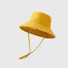 Chapéu de Pescador Liso com Borda Desfiada Lavada para Mulheres, Chapéu Bucket Casual Versátil, Moda Estilo Coreano Chapéu de Proteção Solar, Elegante e Emagrece o Rosto