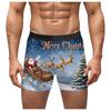 Europa y Estados Unidos explosiones navideñas transfronterizas calzoncillos de hombre con impresión digital 3D, shorts de seda de leche, cintura alta elástica, boxers