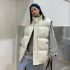 Colete de Algodão Espesso Quente Estilo Coreano Outono e Inverno Tendência Masculino e Feminino Versátil Solto Gola Alta Jaqueta Sem Mangas Moda
