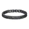 Pulseira Cubana Tendência em Aço Inoxidável para Homens, Pulseira de Joia Simples em Aço Titânio Polido Seis Lados Prata