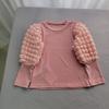 Ropa Infantil Estilo Otoño Niñas 2023 Tops de Manga Larga Mangas Abullonadas Cuello Redondo Camiseta Básica Camiseta de Color Sólido Ropa Infantil Estilo Europeo y Americano