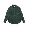 CTSBTS Básico Americano Retro Xadrez Primavera e Outono Xadrez Design Sense Algodão Camisa Masculina e Feminina Top C18