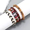 Joyería de Venta Caliente Transfronteriza Set Creativo DIY de 4 Piezas Pulsera Bohemia Cuerda de Cáñamo Simple Accesorios de Cuero Tejidos a Mano