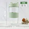 Copo Transparente Duplo para Bebida Macaron Doméstico Copo com Canudo de Vidro Copo Souvenir de Alto Valor Copo de Vidro de Grande Capacidade