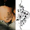 Fornecimento Transfronteiriço de Adesivos de Tatuagem Florais Esboçados, Adesivos de Tatuagem Esboçados, Tatuagem de Flor de Rosa Preta e Branca