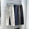 Calça Masculina Moda Primavera/Verão Cor Sólida Simples Elegante Corte Solto Nova Cintura Elástica Design Minimalista Versátil Calça Casual de Corte Reto