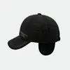 Sombrero de Ala Ancha de Invierno 2024 para Hombres, de Mediana Edad y Mayores, Cálido y Engrosado con Protección para los Oídos, Estilo Coreano, Nueva Gorra de Béisbol