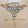 Cadena corporal de diamantes de imitación caliente transfronteriza para mujer europea y americana sexy encantadora hueca flor diamantes de imitación cadena tanga al por mayor