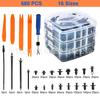 Caja de 680 Piezas Hebilla Clip de Fijación a Presión para Coche 16 Tipos de Sujetador a Presión para Parachoques Kit de Clips de Remache