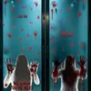 Decorações de Halloween Fantasma Feminino Assustador Adesivos de Vidro Cenário de Vitrine de Shopping de Halloween Adesivos Estáticos Ceifador