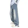 Jeans de Estilo High Street Tendencia Americana para Hombres y Mujeres Corte Desestructurado Holgado Adelgazante Euro Simple Retro Casual Pantalones Largos