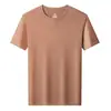Camiseta Masculina de Manga Curta de Algodão Puro com Tripla Proteção, 80 Fios, High-End, Transfronteiriça, Gola Redonda, Roupa Masculina Casual, Estilo Verão