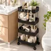 Carrito Pequeño Estante de Almacenamiento Habitación de Estudiantes Sala de Estar Baño Cocina Almacenamiento de Snacks Multicapa Móvil con Ruedas Estante de Almacenamiento