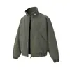 Jaqueta Casual Nanxia com Gola Alta Curta Lavada Vintage Acolchoada Espessa Corte Solto Unissex Roupa Externa Casual