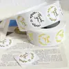 Exportación Transfronteriza 500 Hojas/Rollo Rama de Olivo Estampado en Caliente Pegatinas de Gracias Sellado de Empaque de Regalo Sobre Decorativo Pegatinas de Etiqueta