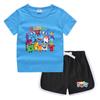 Conjunto de Camiseta e Shorts de Gola Redonda de Verão 2026 para Crianças Estilo Coreano Casual Absorvente de Suor Cor Doce Conjunto de Moletom para Crianças Pequenas